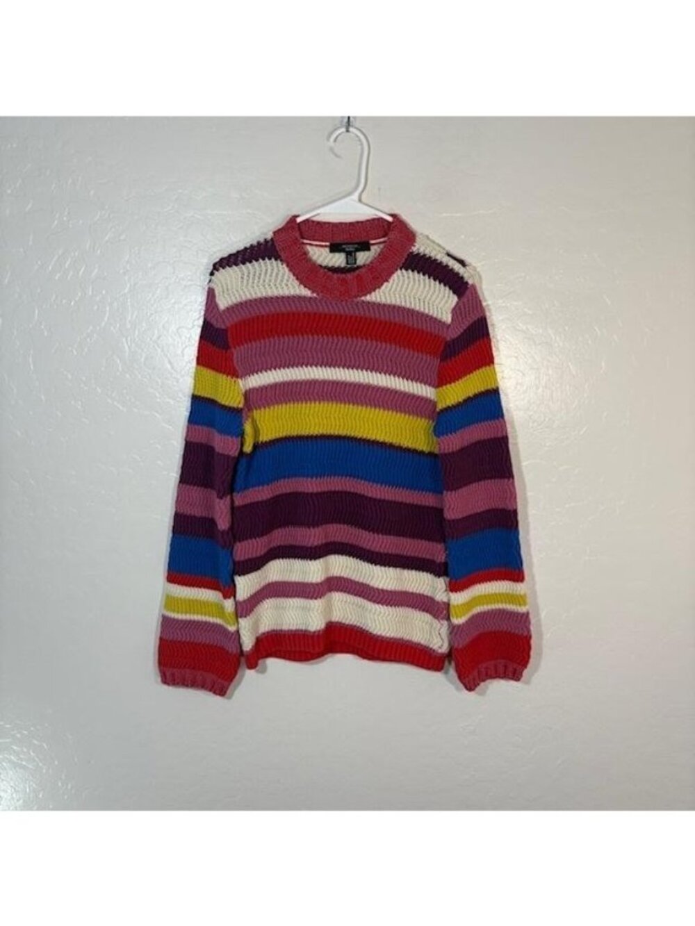 Weekend MaxMara Sweater Womens Medium Rainbow Stripe Chunky Knit Pullover